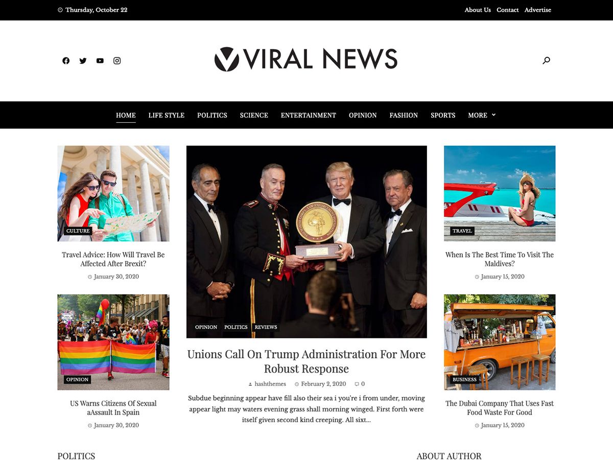 viral-news free wordpress theme
