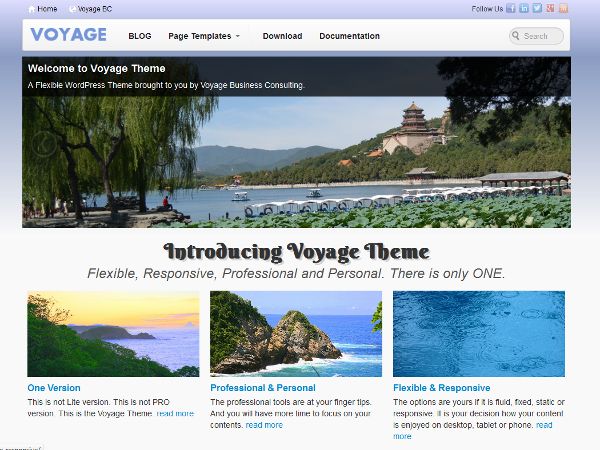 voyage free wordpress theme