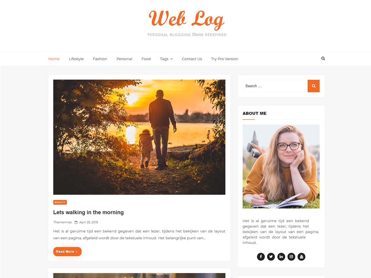 web-log free wordpress theme
